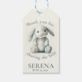 Muted getufft Bunny BABY SHOWER Geschenkanhänger (Vorderseite)