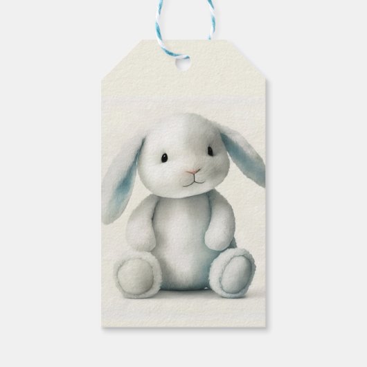 Muted getufft Bunny BABY SHOWER Geschenkanhänger (Rückseite)