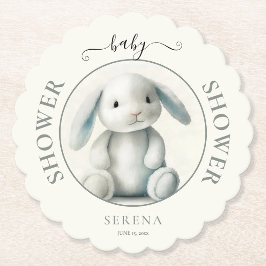 Muted getufft Bunny BABY SHOWER Untersetzer (Vorderseite)