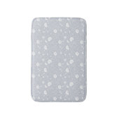 Muted Gray And White Wildflower Pattern Badematte (Vorderseite Vertikal)