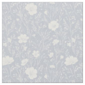 Muted Gray And White Wildflower Pattern Stoff (Nahaufnahme)