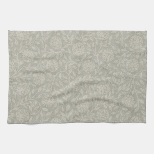 Muted Gray Farmhouse Floral Geschirrtuch (Horizontal)