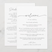 Muted Gray Simple Minimal Wedding Welcome Letter (Vorne/Hinten)