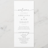 Muted Gray Simple Minimalist Wedding Program Programm (Vorderseite)