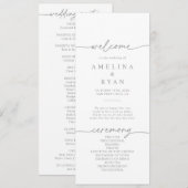 Muted Gray Simple Minimalist Wedding Program Programm (Vorne/Hinten)