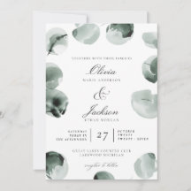 Muted Green Eucalyptus Scripted Modern Wedding