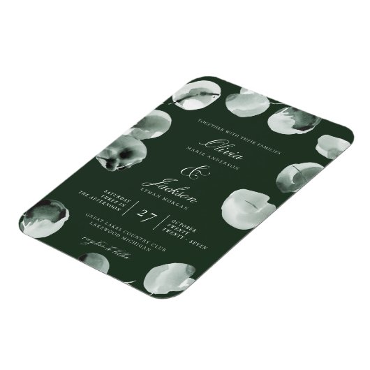 Muted Green Eucalyptus Scripted Modern Wedding Magnet (Linke Seite)