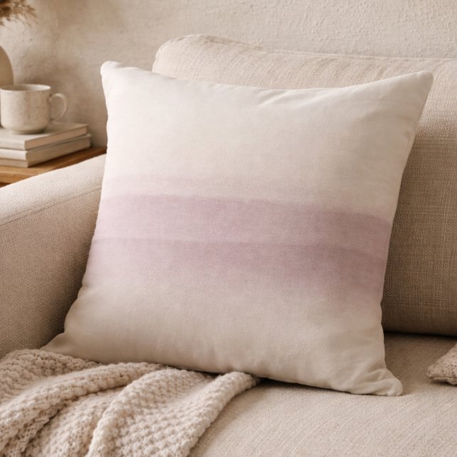 Muted Mauve Dusk Throw Pillow Kissen (A twilight-toned accent that grounds living rooms with subtle movement)