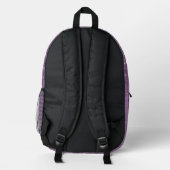 Muted Mulberry Glitter Style Horizontal Stripes Bedruckter Rucksack (Rückseite)