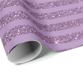 Muted Mulberry Glitter Style Horizontal Stripes Geschenkpapier (Rolleneckpunkt)