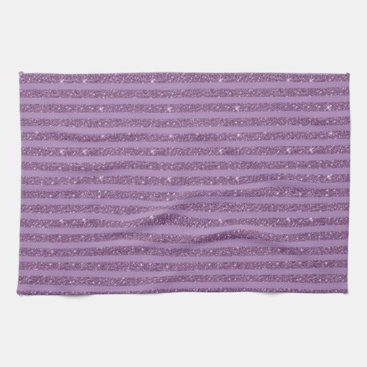 Muted Mulberry Glitter Style Horizontal Stripes Geschirrtuch (Horizontal)