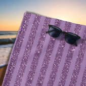 Muted Mulberry Glitter Style Horizontal Stripes Strandtuch