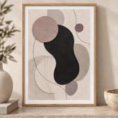 Muted Orbit | Minimal Abstract Plaster Art Print Poster