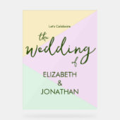 Muted Pastel Geometric Wedding Acrylschild (Vorderseite)