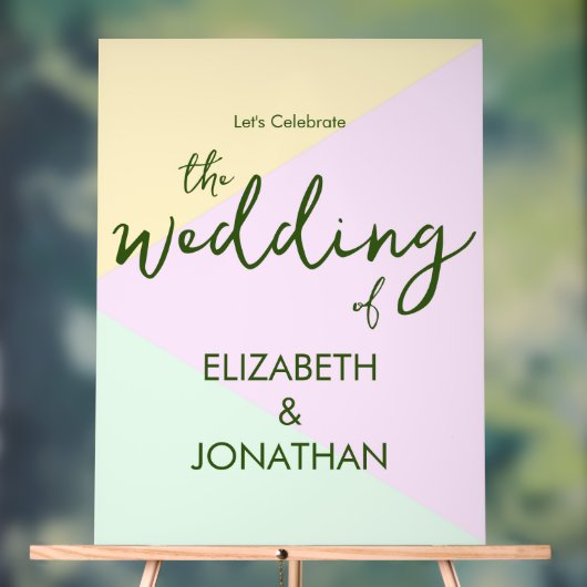 Muted Pastel Geometric Wedding Acrylschild (Neutral)