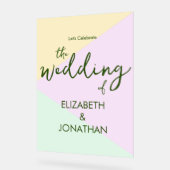 Muted Pastel Geometric Wedding Acrylschild (Winkel)