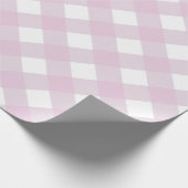 muted pastel pink white gingham plaid print geschenkpapier (Ecke)