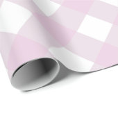 muted pastel pink white gingham plaid print geschenkpapier (Rolleneckpunkt)