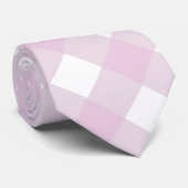 muted pastel pink white gingham plaid print krawatte (Gerollt)