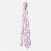 muted pastel pink white gingham plaid print krawatte (Rückseite)