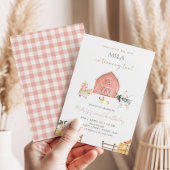 Muted Pink Barn Girl 2nd Birthday Party Einladung