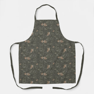 Muted Poinsetta Olive All-Over Print Apron Schürze