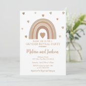 Muted Rainbow Gender Reveal Invitation Einladung (Stehend Vorderseite)