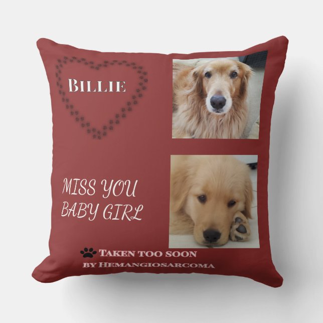 Muted Red Forever Heart Tribute Kissen (Vorderseite)