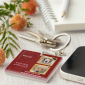 Muted Red Heartflet Pet Keepsake Schlüsselanhänger (Vorderseite rechts)