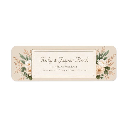 Muted Sage Botanical Gold Frame Return Address (Vorne)