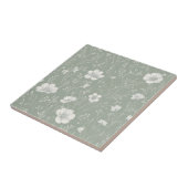Muted Sage Green And White Wildflower Pattern Fliese (Seite)
