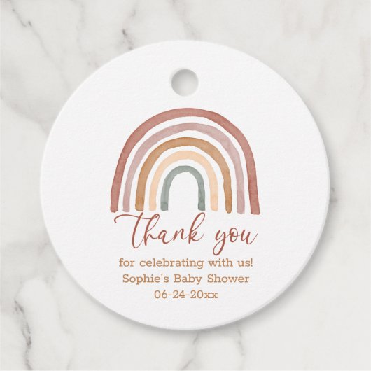Muted Tones Boho Rainbow Vielen Dank Geschenkanhänger (Vorderseite)