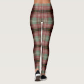 Muted Vertical Shadow Plaid Tartan Blur Leggings (Rückseite)