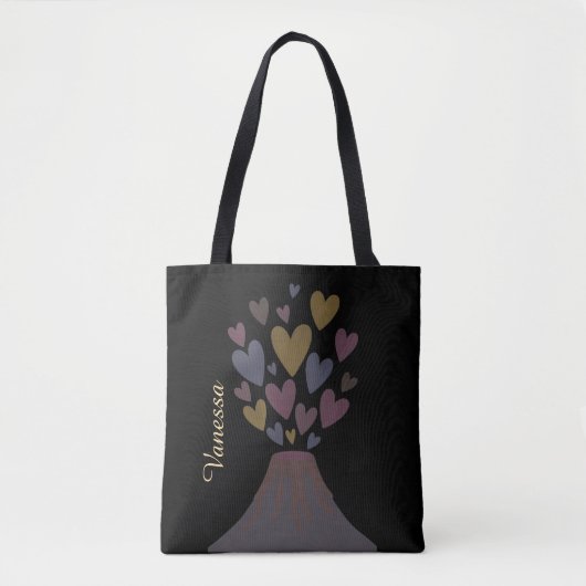 Muted Volcano Hearts Tote Bag – Customizable Gift Tasche (Vorderseite)