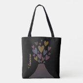Muted Volcano Hearts Tote Bag – Customizable Gift Tasche (Rückseite)