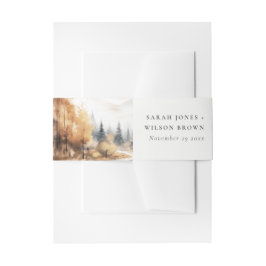 Muted Watercolor Fall Autumn Landscape Wedding Einladungsbanderole
