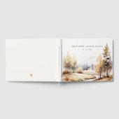 Muted Watercolor Fall Autumn Landscape Wedding Gästebuch (Voll)