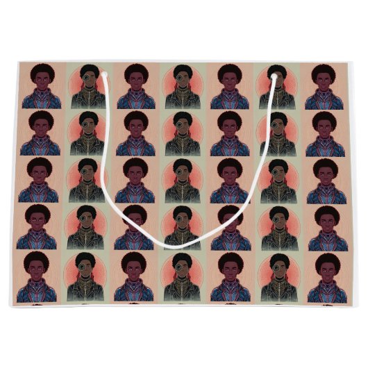 MutedColor Afrofuturist Kings Große Geschenktüte (Vorderseite)