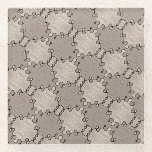 Mutes Erdtonmuster Glasuntersetzer (Vorderseite)