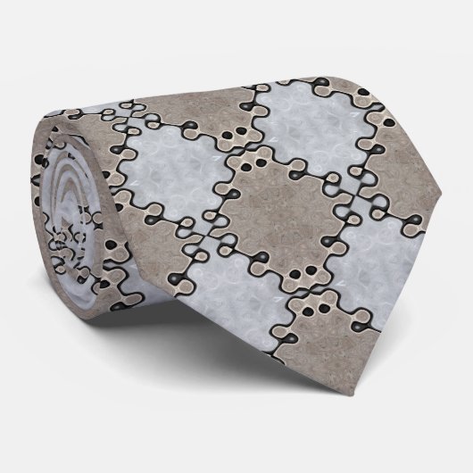 Mutes Erdtonmuster Krawatte (Gerollt)