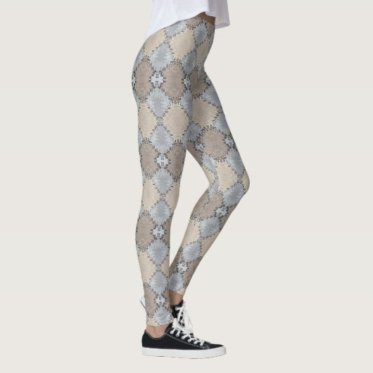 Mutes Erdtonmuster Leggings (Rechts)