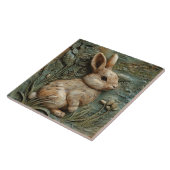 Mutes grünes Kaninchen und Blume Imitate Hilfe Fliese (Seite)