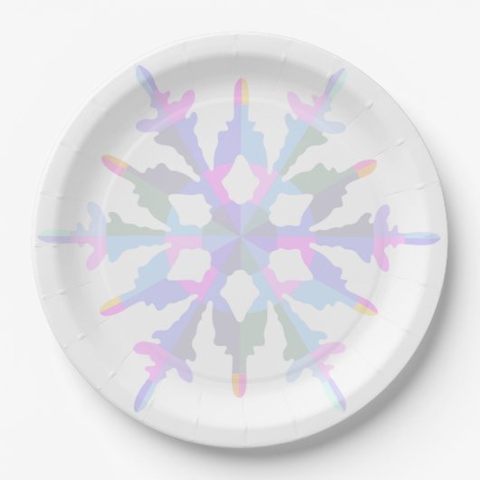 Mutes Harlequin Snowflake Melaminplatte Pappteller (Vorderseite)