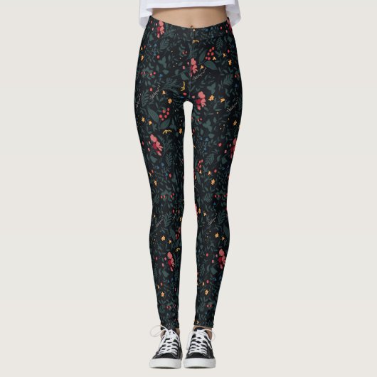 Mutete Blumenelegante Multimedia-Printwerbung | vo Leggings (Vorderseite)