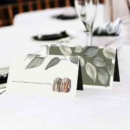 Mutete grüne Foliage zwei Grooms Hochzeit Platzkarte
