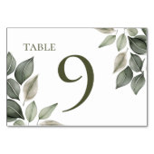 Mutete Grünfolienhochzeit Tischnummer (Vorderseite)