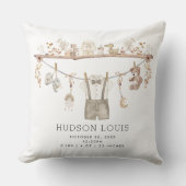 Mutete neutrale Boho Baby Boy Kinderzimmer Geburts Kissen (Vorderseite)