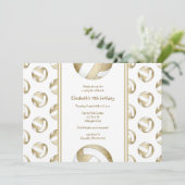 mutierte Goldvolleyball-Muster Mädchen Geburtstag Einladung (Stehend Vorderseite)