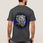 Mutig als Löwe-dünne blaue Linie Shirt (Rückseite)