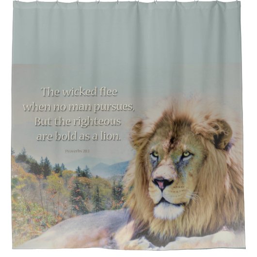 Mutig als Löwe Duschvorhang (Vorderseite)
